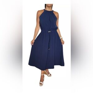 NEW Micheal Kors Halter Navy Dress